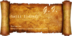 Galli Ildikó névjegykártya